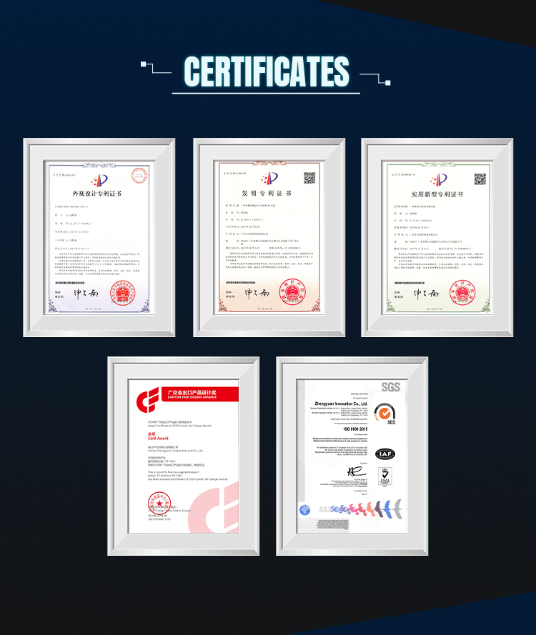 Product design awards and quality certificates