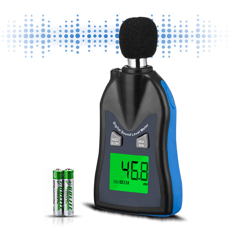 Digital sound level meter with batteries