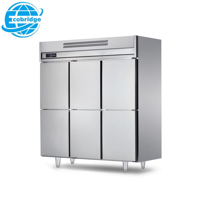 Direct Cooling Upright Kitchen Freezer Stainless Steel Six-Door Industrial Refrigerator - Image 3