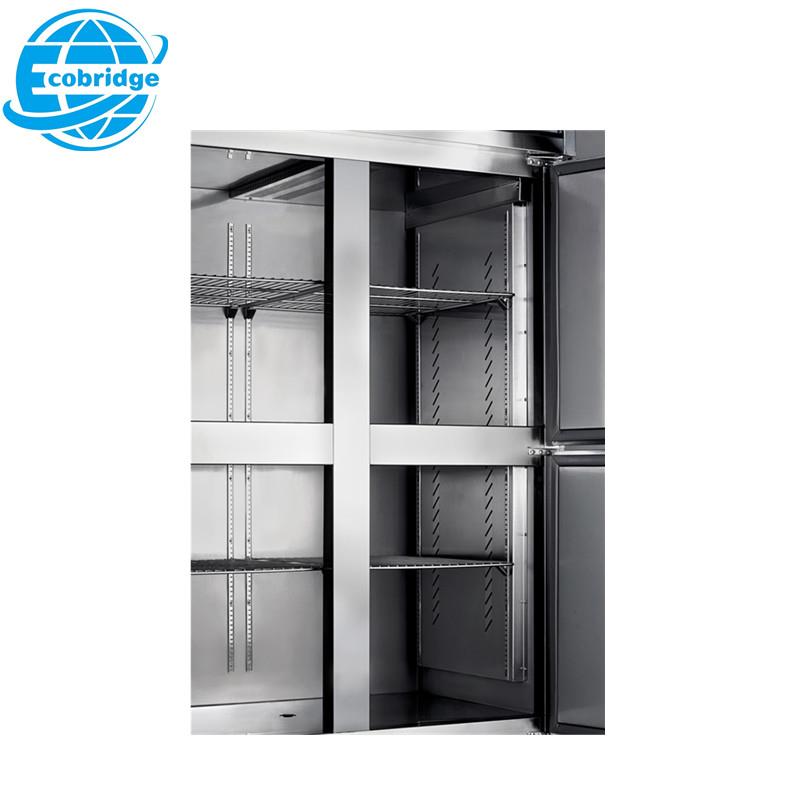Direct Cooling Upright Kitchen Freezer Stainless Steel Six-Door Industrial Refrigerator - Image 2