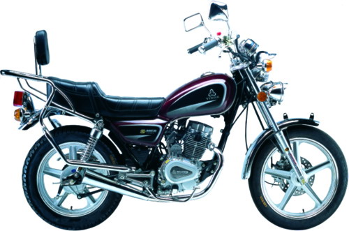 Vintage Style Maroon and Silver Motorcycle