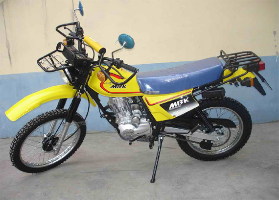 Off-Road Motorcycle with Cargo Racks