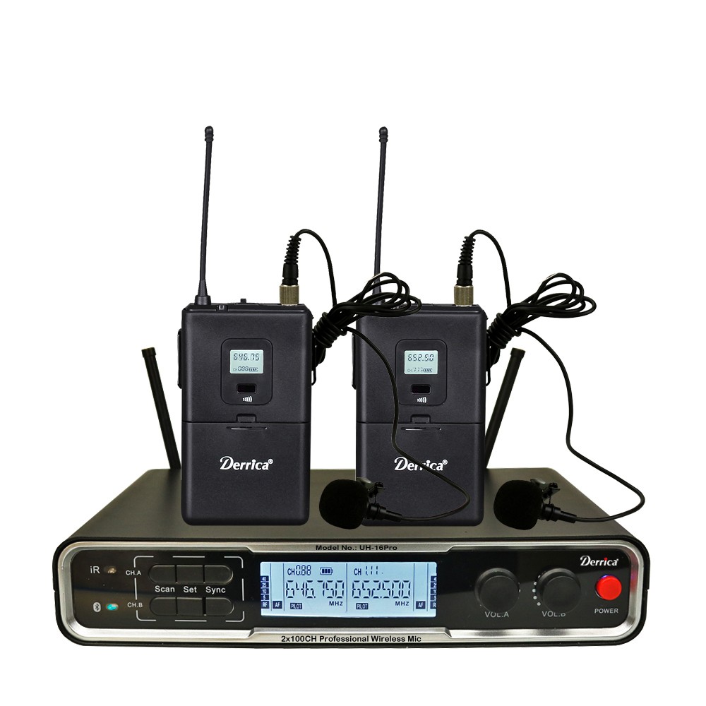 Diversity 2x100 channels UHF Wireless Lapel Microphone UH-16Pro-HH - Image 3