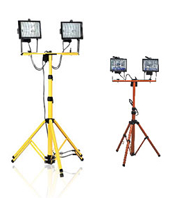 Twin Head Halogen Work Light with Adjustable Tripod