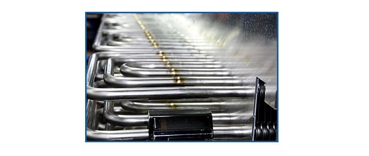 Detail of stainless steel tubing and coil configuration