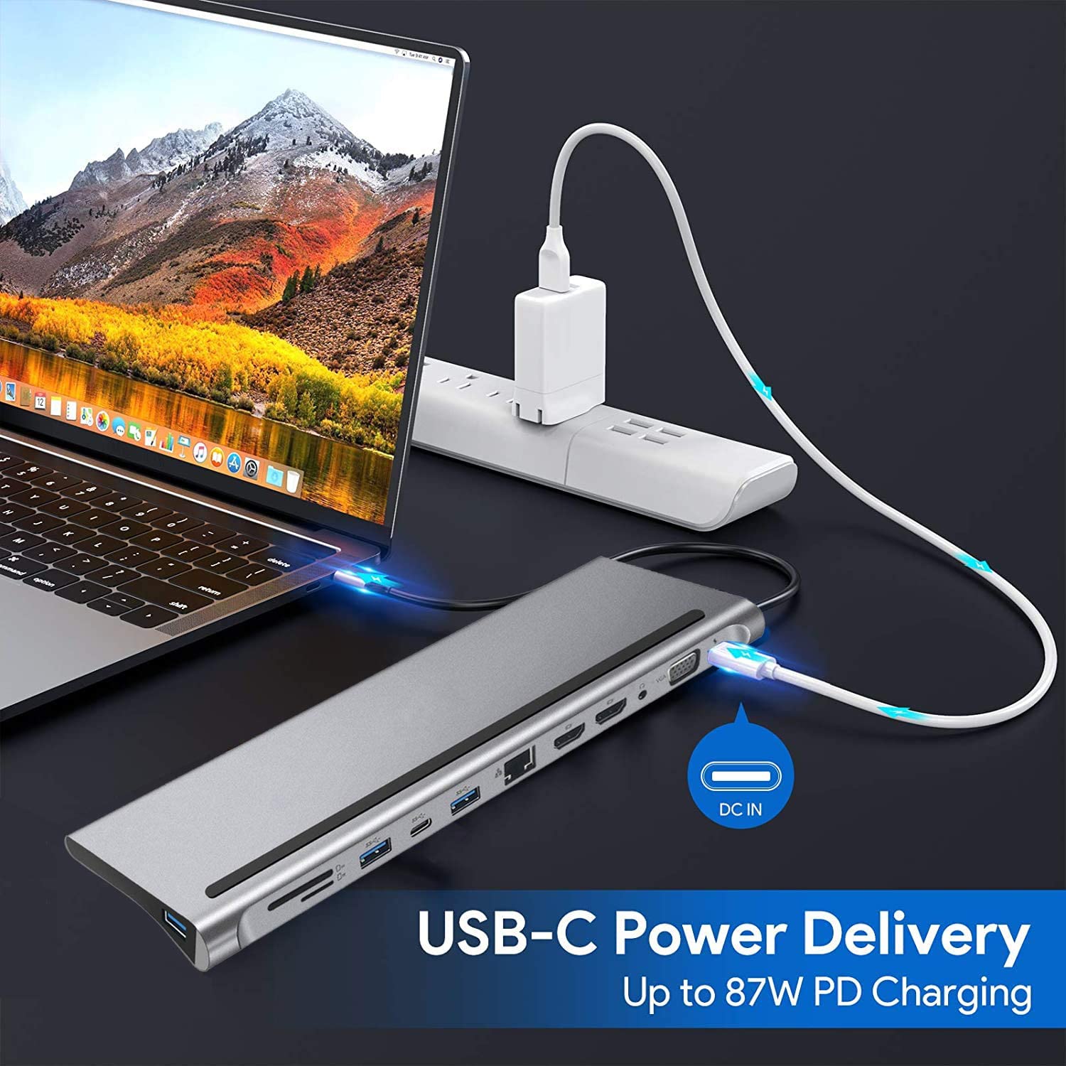12-in-1 USB-C Docking Station with Triple Display Output