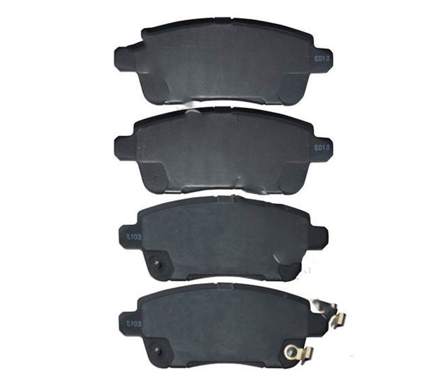 Front and rear view of brake pads
