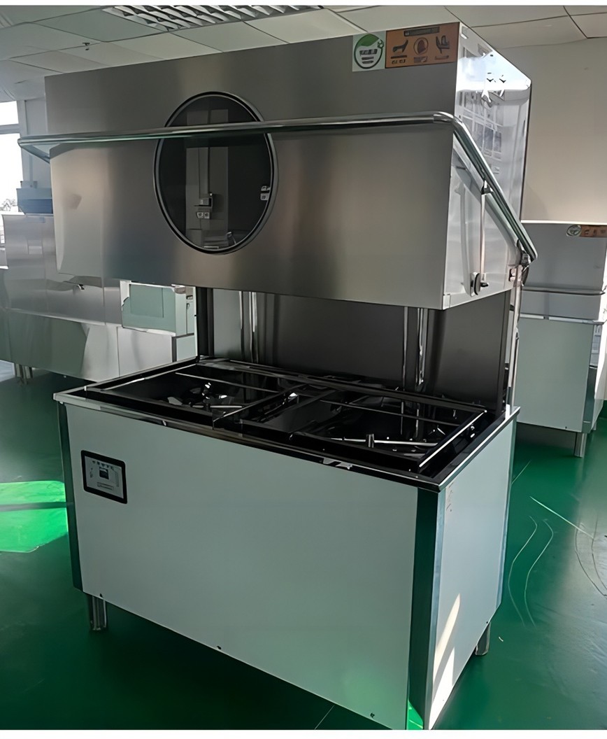 Double Baskets Hood Type 304 Stainless Steel Dishwasher Commercial Kitchen Equipment - Image 3