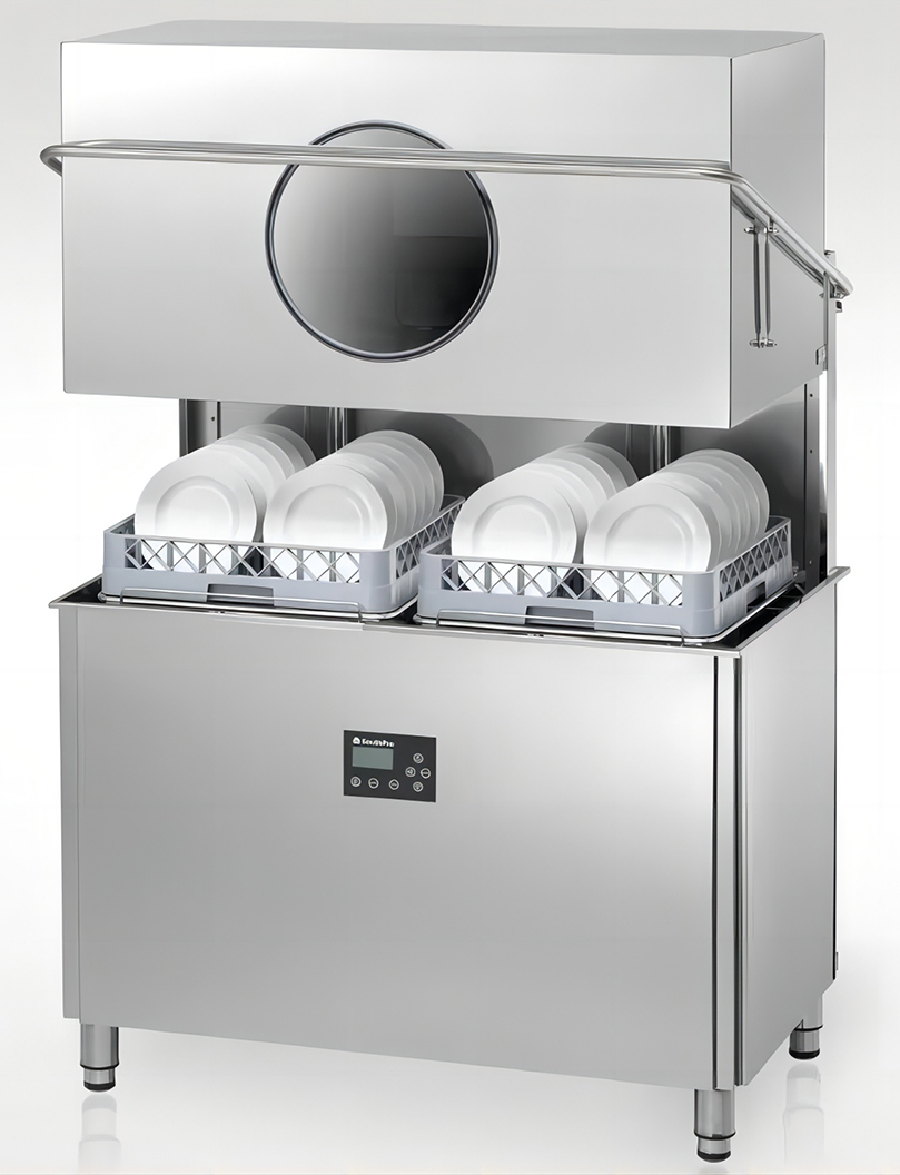 Commercial Hood Type Double Basket Dishwasher