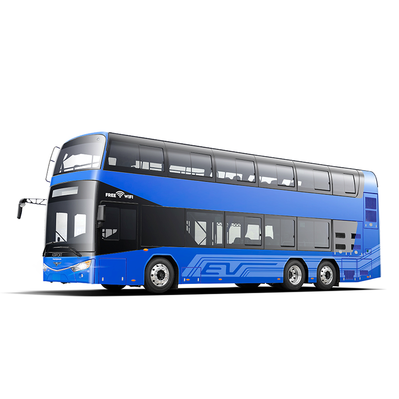 Exterior view of the electric double-decker bus