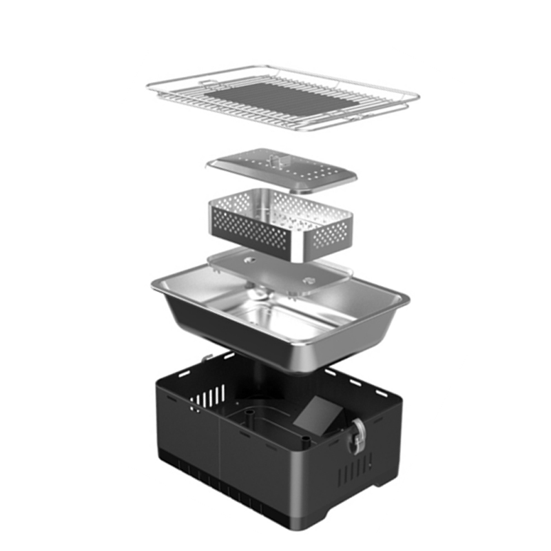 Ventilated Charcoal Barbecue with Double Fans