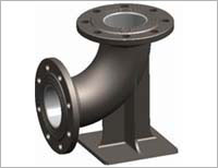Flanged Duckfoot 90-Degree Pipe Bend