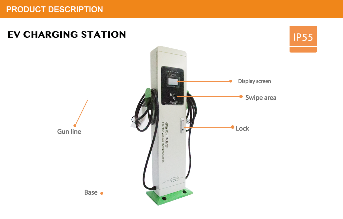 EV charging station interface and components