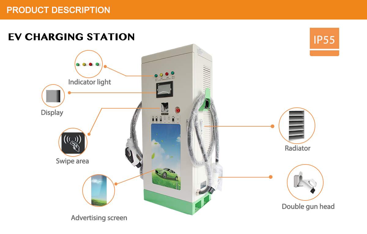 Dual gun DC charging station interface and components diagram