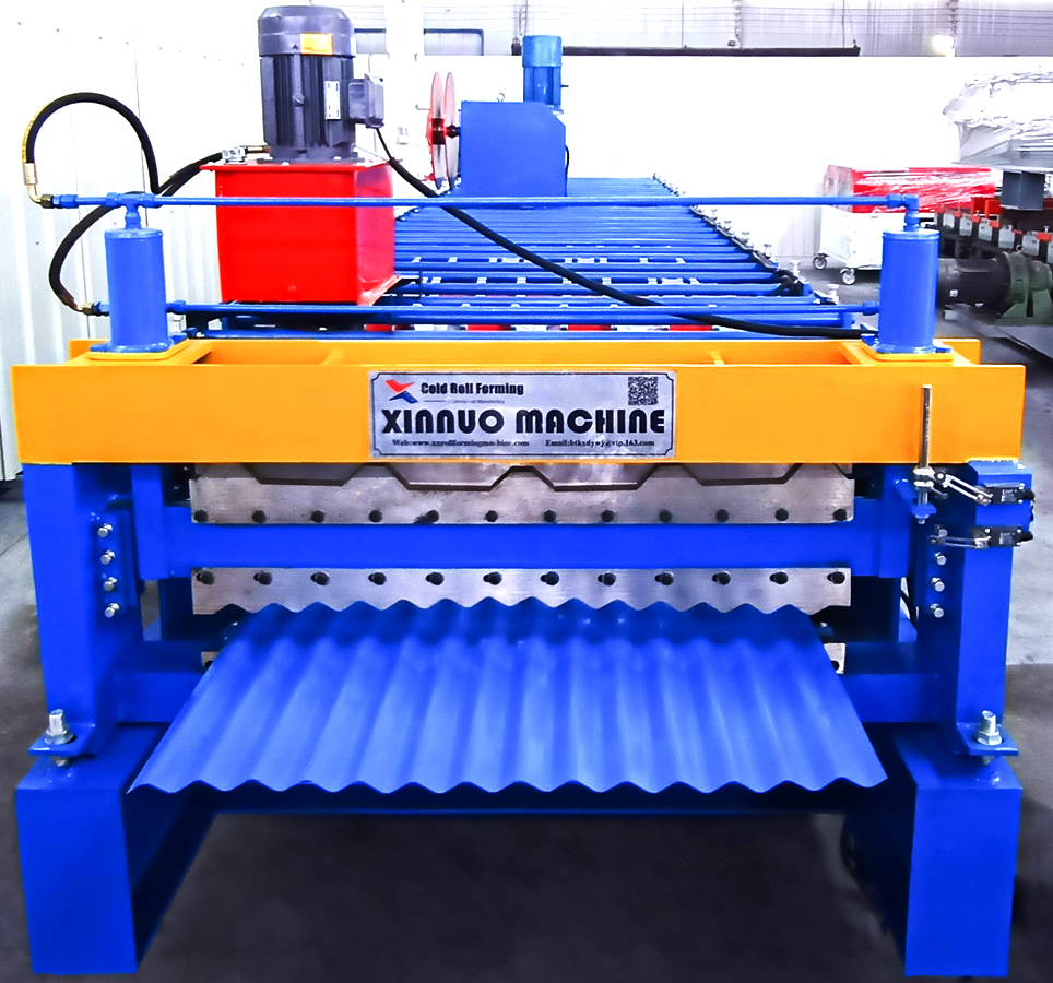 Hydraulic system and finished corrugated profile