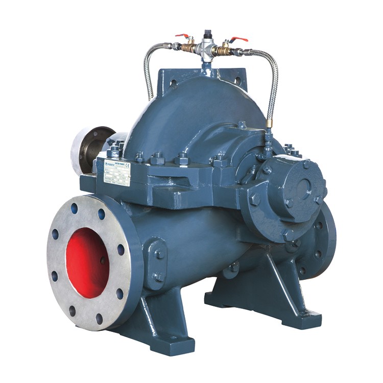 Side profile of double suction split case pump