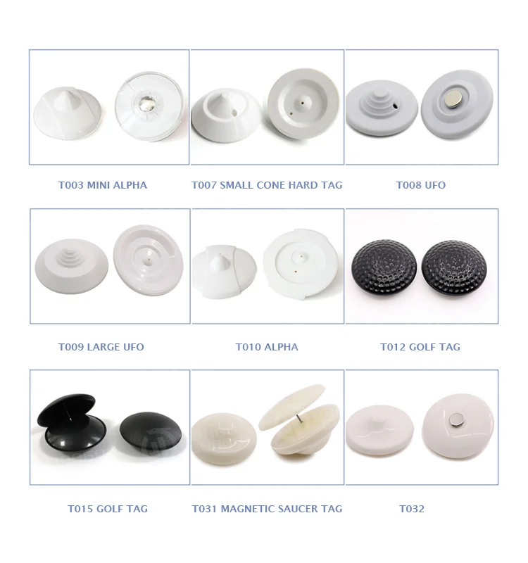 Various EAS hard tag designs and shapes