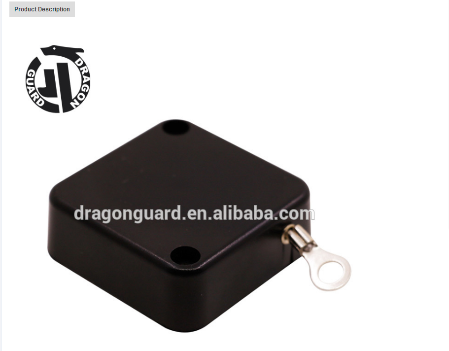 Anti-theft pull box recoiler for retail display security