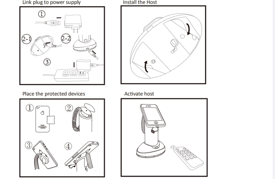 Installation steps for mobile security holder