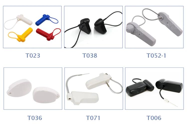 Various styles of anti-theft security tags