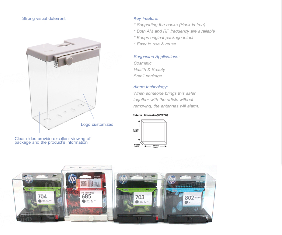 EAS security box features and alarm technology diagram