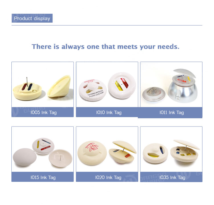 Different models of retail security ink tags