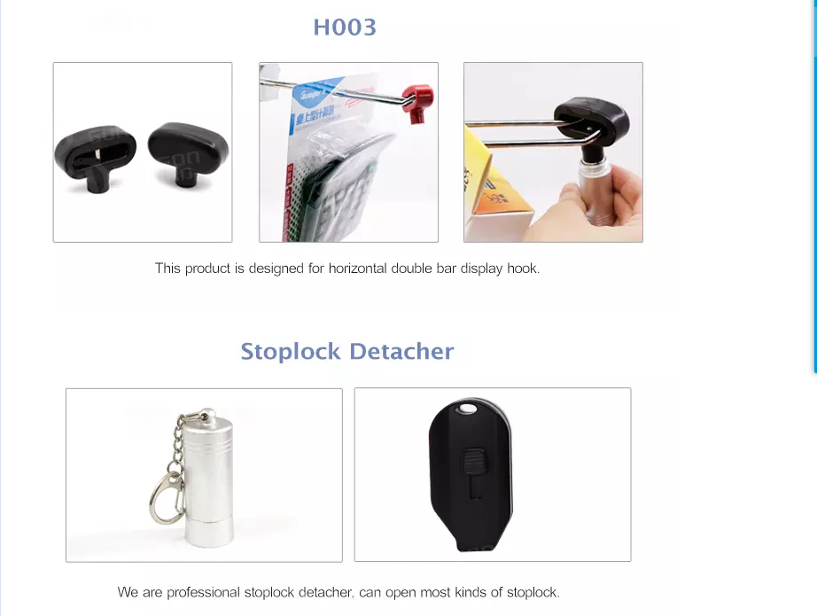Magnetic stoplock detacher for horizontal double bar hooks