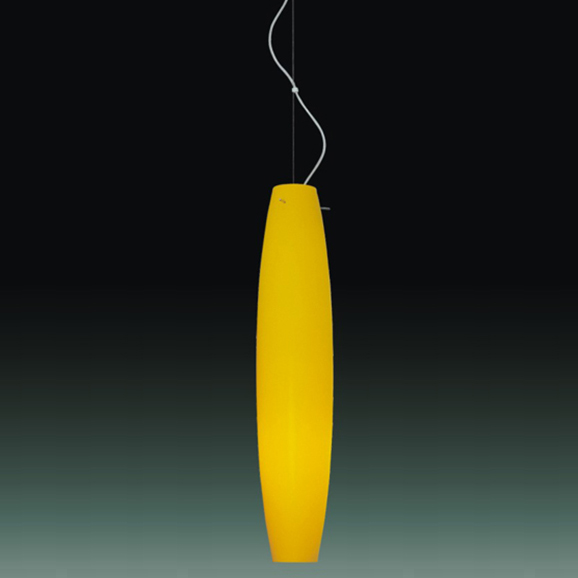 Yellow Cylindrical Pendant Light