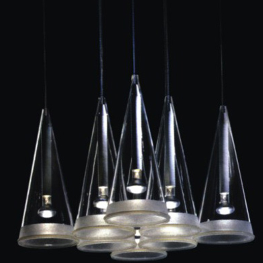 Tiered Glass Cone Pendant Light