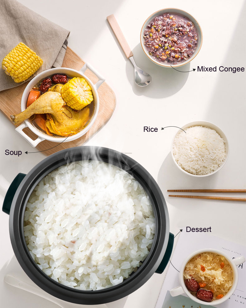 Versatile cooking options including rice, soup, and congee