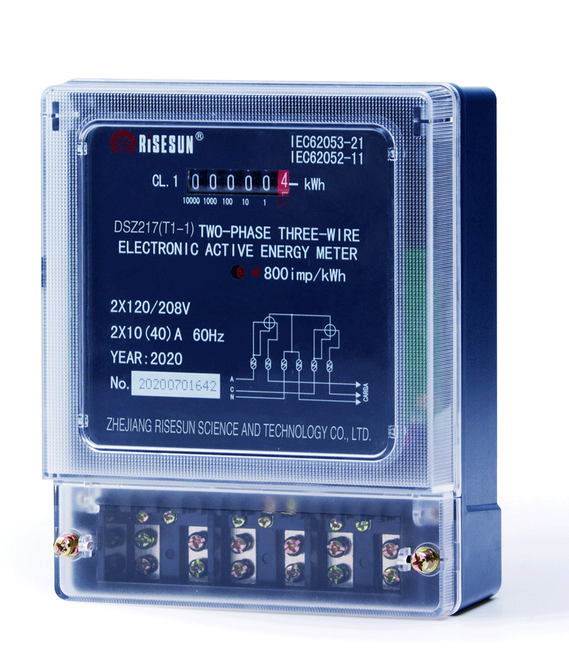 Two-Phase Electronic Energy Meter for Household Use