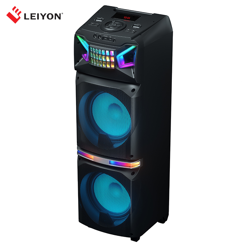 Dual 10 inch guitar amplifier speakers active stage trolley speaker with led disco light a - Image 3