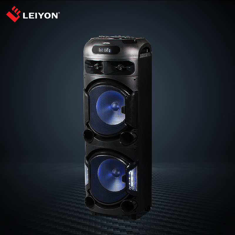 Dual 12-Inch Rechargeable Bluetooth DJ Trolley Speaker with Microphone
