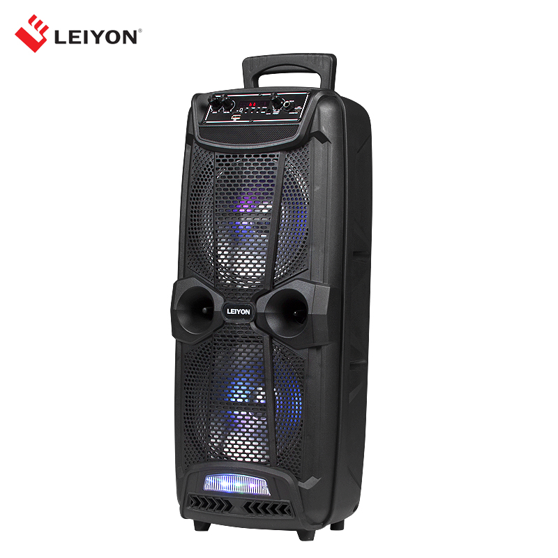 Dual 8-Inch Rechargeable Bluetooth Party Speaker with Microphone