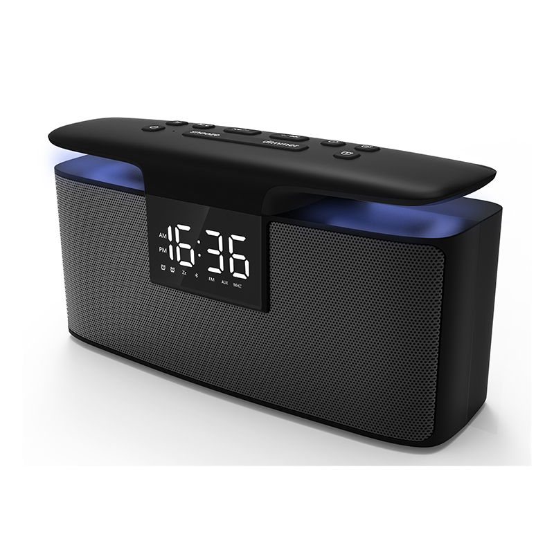Dual alarm clock 12W bluetooth speaker with elegant lamp light - Image 2
