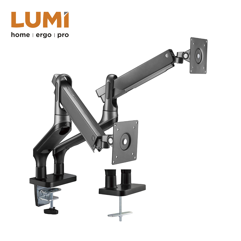 DUAL MONITOR PREMIUM ALUMINUM SPRING-ASSISTED MONITOR ARM - Image 2