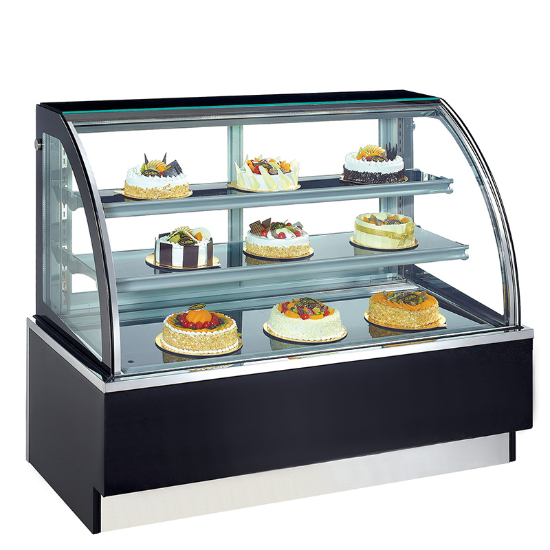 Curved Glass Refrigerated Cake Display Case