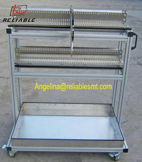 Close-up of the feeder slots and aluminum frame construction