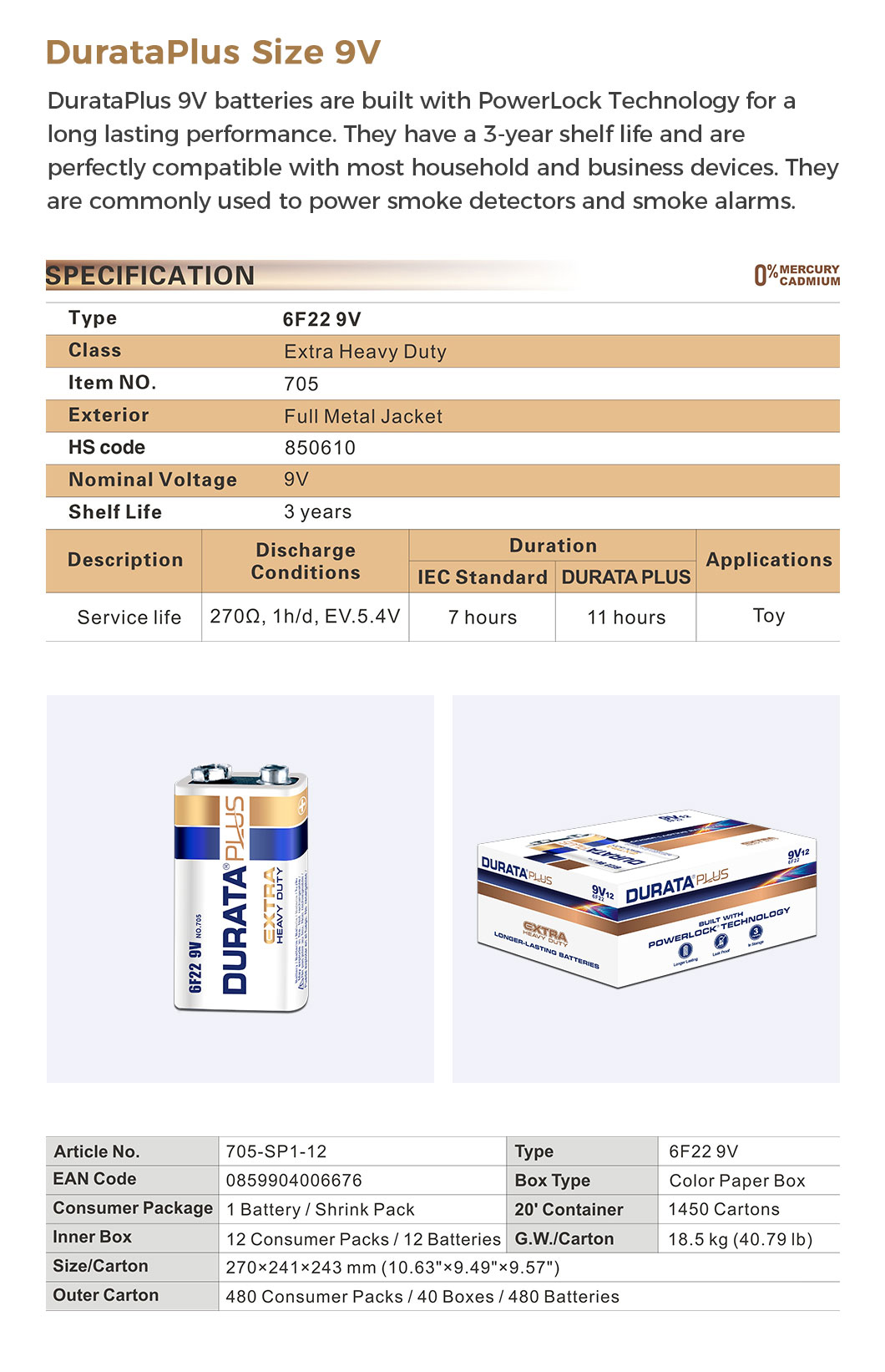 9V battery specifications and application details