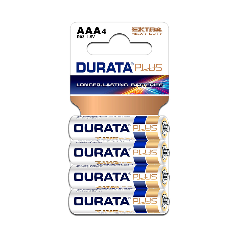 Durata Plus AAA Size 1.5V R03 Extra Heavy Duty Zinc Carbon Dry Cell Battery - Image 2