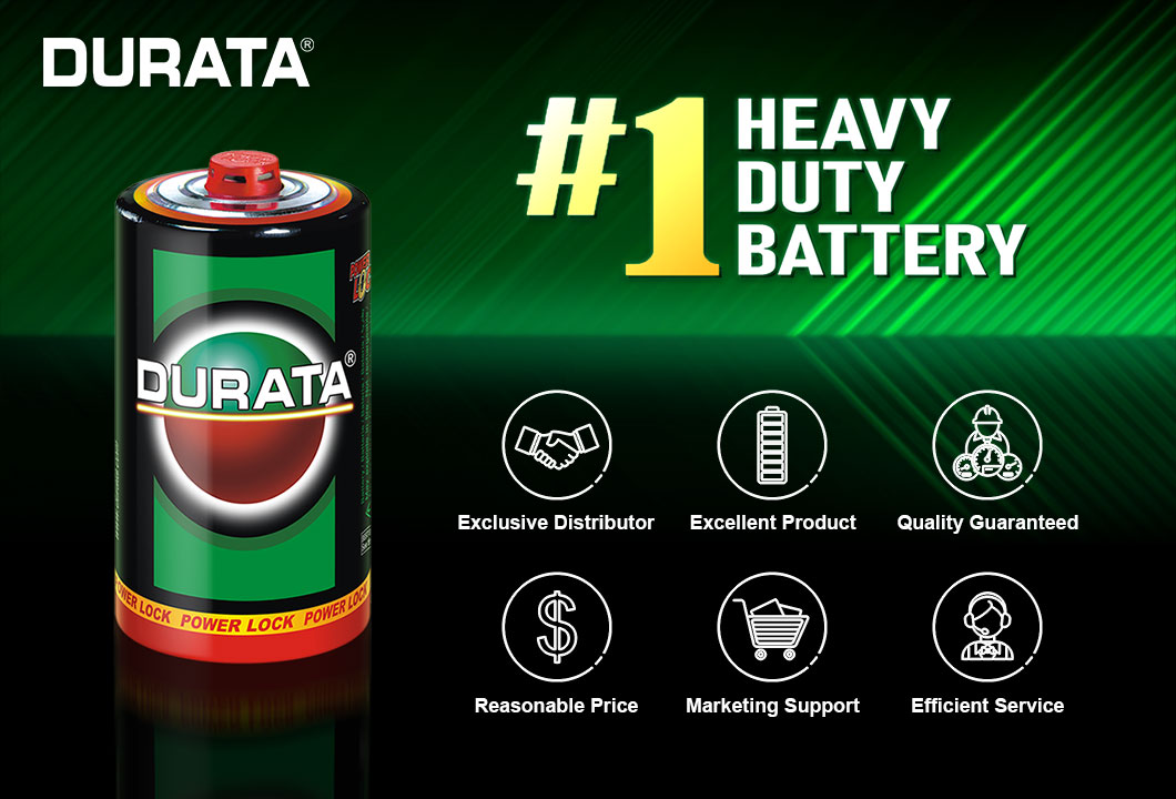 Close up of D size battery packaging