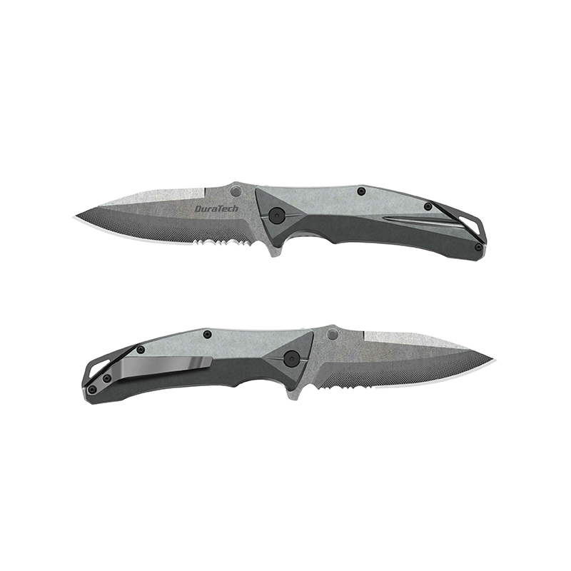 DuraTech Aluminum Bi-Metal Folding Knife-Serrated - Image 2