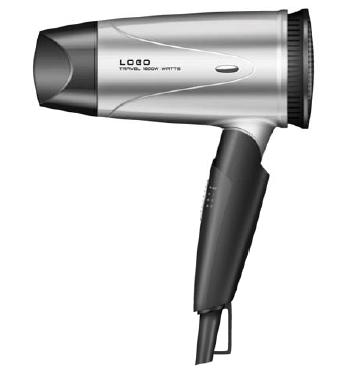Compact Travel Hair Dryer with Foldable Handle