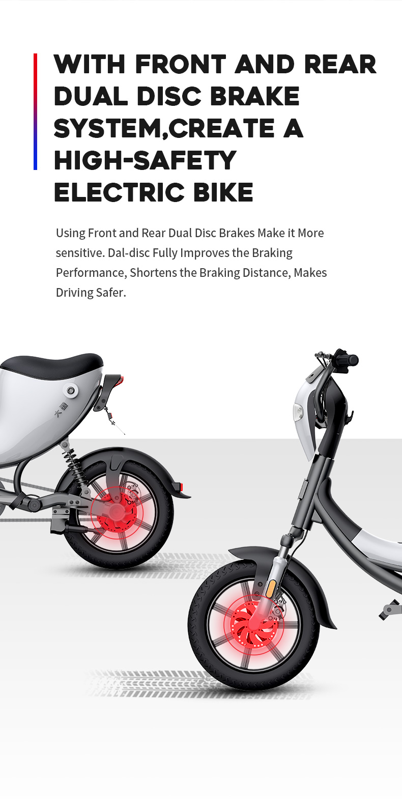 Dual disc brake system close up