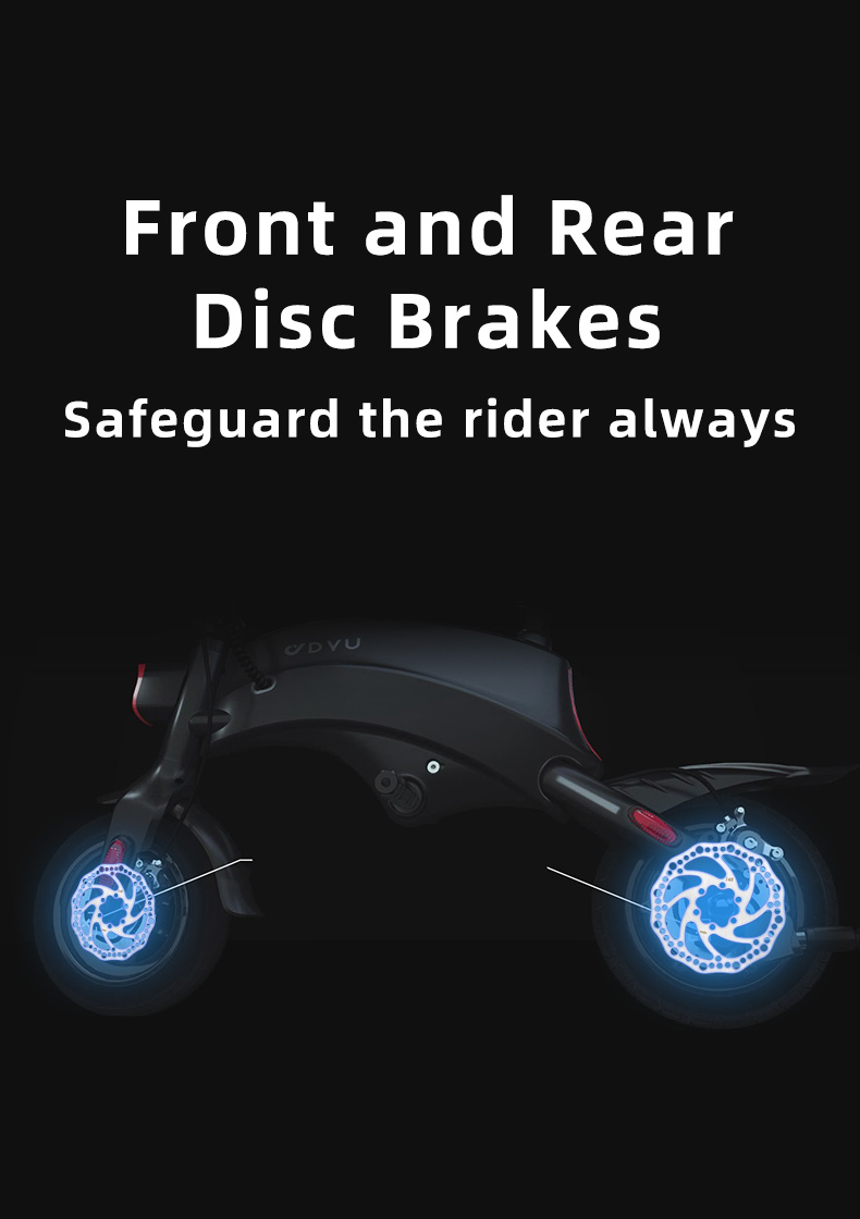 Front and rear disc brakes