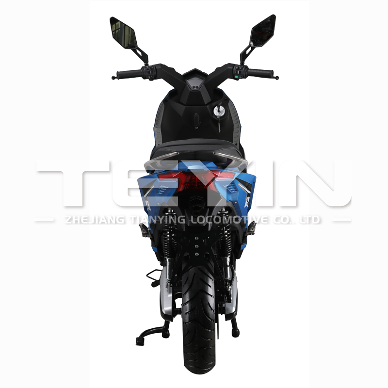 Rear view of the E-A8 electric scooter focusing on the light assembly and sturdy construction