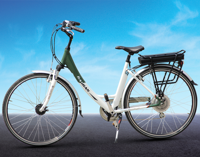 Step-Through Frame Electric Bicycle with Cargo Rack