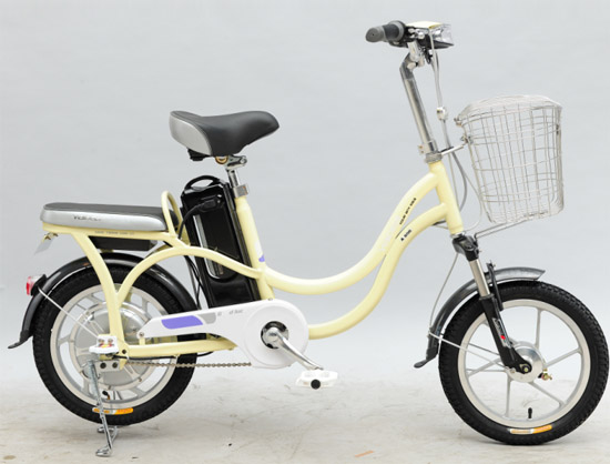 Step-Through Frame Electric Bicycle with Basket