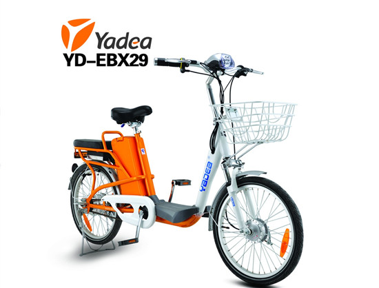 Step-Through Electric Bicycle with Basket and Rack