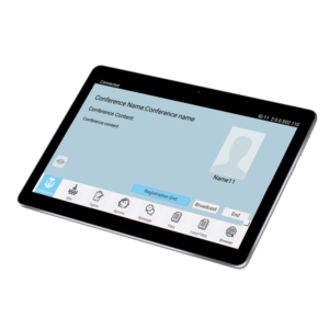 Conference system interface showing meeting controls